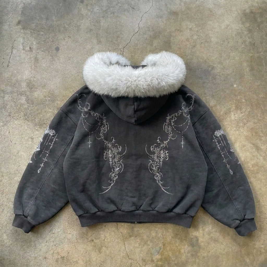 RELIC Fur-Hood Jacket back